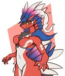 anthro blue_body blue_feathers breasts feathers featureless_breasts featureless_crotch female head_feathers membrane_(anatomy) multicolored_body non-mammal_breasts nude red_body red_scales scales solo standing webbed_hands wheel dima_(artist) mythology nintendo pokemon ancient_pokemon apex_build_koraidon dragon generation_9_pokemon koraidon legendary_pokemon mythological_creature mythological_scalie paradox_pokemon pokemon_(species) scalie hi_res