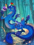 anus bodily_fluids cum cum_on_penis feet feral foot_focus genital_fluids genitals knot male pawpads paws penis solo tail lapki_yoshi mythology kitsu dragon mythological_creature mythological_scalie scalie absurd_res hi_res