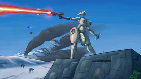 balls big_breasts big_penis breasts genitals gynomorph huge_breasts humanoid_genitalia humanoid_penis intersex laser machine macro penis smoke snow solo spacecraft vehicle weapon wide_hips psyka_delik star_wars b1_battle_droid battle_droid humanoid robot robot_humanoid hi_res