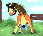 animal_genitalia animal_penis big_dom_small_sub bodily_fluids cum cum_inside dominant duo equine_genitalia equine_penis female feral genital_fluids genitals male male/female penis size_difference bloowolfy nintendo pokemon aries_(bloowolfy) farigiraf generation_7_pokemon generation_9_pokemon pokemon_(species) rockruff shiny_pokemon hi_res