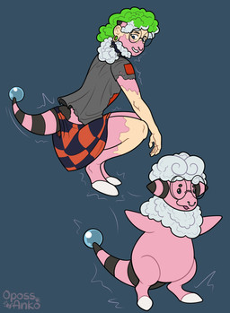 after_transformation ambiguous_gender before_and_after biped bipedal_feral bottomwear claws clothed clothing denim denim_bottomwear denim_clothing digitigrade eyewear featureless_crotch feral finger_claws forced forced_transformation fur fur_growth glasses growth hair hooves human_to_feral jeans legwear looking_at_viewer male mid_transformation pants pink_body pokeball quadruped shirt simple_background solo species_transformation stockings tail tail_growth toe_claws topwear torn_bottomwear torn_clothing torn_jeans torn_legwear torn_pants torn_shirt torn_stockings torn_topwear transformation transformation_sequence white_body white_fur kiri-anko nintendo pokemon flaaffy generation_2_pokemon human mammal pokemon_(species) absurd_res hi_res
