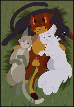 amber_eyes animal_genitalia balls black_balls black_body black_fur black_sheath blush bodily_fluids brown_body brown_fur brown_inner_ear cheek_tuft countershading cuddling drooling eyes_closed facial_tuft female female_feral feral fluffy fluffy_tail fur genital_fluids genitals grass group inner_ear_fluff logo looking_up lying male male_feral multicolored_body multicolored_fur on_back penis penis_tip pink_inner_ear plant precum saliva sheath sleeping tail tan_body tan_fur tuft two_tone_body two_tone_fur white_body white_fur white_inner_ear_fluff yellow_balls yellow_body yellow_fur yellow_sheath 11oaksfall11 warriors_(book_series) birchfall_(warriors) dustpelt_(warriors) icecloud_(warriors) spiderleg_(warriors) domestic_cat felid feline felis mammal 2026 artist_logo comic hi_res brother_(lore) brother_and_sister_(lore) brothers_(lore) daughter_(lore) father_(lore) father_and_child_(lore) father_and_daughter_(lore) father_and_son_(lore) parent_(lore) parent_and_child_(lore) parent_and_daughter_(lore) parent_and_son_(lore) sibling_(lore) sister_(lore) son_(lore)
