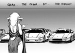 2021 anthro bovid caprine car comic evening_gown female ferrari hi_res hladilnik jane_doe_(hladilnik) lamborghini mammal monochrome rear_view sheep supercar vehicle