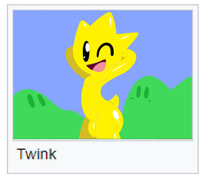 border femboy flaccid genitals glistening glistening_body hands_behind_head male one_eye_closed open_mouth outside penis plant shrub sky smile solo star white_border wink yellow_body mark_m mario_bros nintendo paper_mario wikipedia twink_(mario) humanoid hi_res