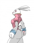 anthro big_butt butt clothed clothing female red_eyes simple_background skimpy solo white_background kaboozle sncunleashed bloody_roar konami alice_nonomura alice_the_rabbit lagomorph leporid mammal rabbit werecreature werelagomorph wererabbit 4:5 digital_media_(artwork)