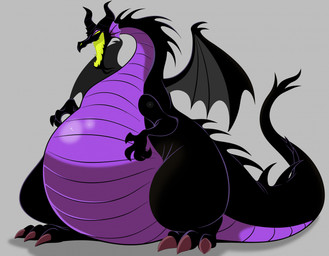 alternate_species belly big_belly female feral green_tongue horn obese open_mouth open_smile overweight pear-shaped_figure smile solo tail tongue wide_hips wings maddybakery disney mythology sleeping_beauty_(1959) maleficent dragon mythological_creature mythological_scalie scalie hi_res