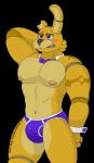 2019 alpha_channel animatronic anthro briefs bulge clothing conditional_dnp detailed_bulge five_nights_at_freddy's genital_outline machine male mammal muscular muscular_anthro muscular_male nipples notkastar penis_outline robot scottgames simple_background solo spring_bonnie_(fnaf) transparent_background underwear