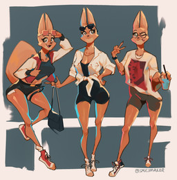 anthro belt beverage blep bottomwear breasts cleavage clothed clothing crop_top cute_fangs denim denim_bottomwear denim_clothing denim_shorts eyebrow_piercing eyebrows eyewear eyewear_on_head facial_piercing fangs female footwear fully_clothed gesture glasses green_eyes hand_gesture holding_beverage holding_object jacket jewelry looking_at_viewer midriff navel necklace open_mouth open_smile piercing purse raised_eyebrow shirt shoes shorts smile sneakers solo standing sunglasses sunglasses_on_head t-shirt teeth thumbs_up tied_shirt tongue tongue_out topwear v_sign vest yellow_eyes saucymauler dreamworks the_bad_guys diane_foxington canid canine fox mammal 2022 hi_res multiple_images signature