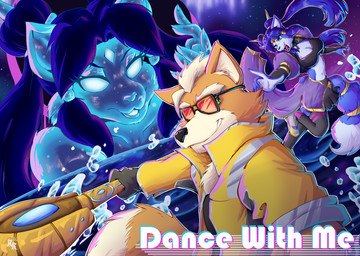 anthro black_nose blue_body blue_fur blue_hair breasts clothing cosplay crossover_cosplay duo eyewear female fur glasses hair jacket male male/female multicolored_body multicolored_fur orange_body orange_fur staff tail topwear two_tone_body two_tone_fur white_body white_fur white_hair gomerz22 dead_as_disco nintendo star_fox fox_mccloud krystal_(star_fox) canid canine fox mammal crossover
