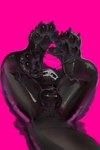 4_toes anthro anus balls black_body black_goo claws clothing feet foot_fetish foot_focus genitals goo_drip knot latex latex_body latex_clothing latex_skin looking_at_viewer looking_back magenta_background male mask pawpads paws simple_background slime solo tail thick_tail toe_claws toes white_eyes falni changed_(video_game) puro_(changed) canid canine canis dark_latex goo_creature latex_creature living_latex mammal wolf absurd_res hi_res