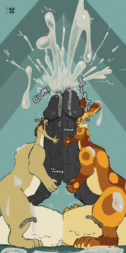3_toes 4_fingers 5_fingers 5_toes ahegao back_markings ball_tuft balls balls_touching belly big_balls big_penis black_penis bodily_fluids brown_hair cheek_tuft claws countershade_balls countershade_belly countershade_genitalia countershade_paws countershading cum cum_drip cum_explosion cum_pooling cum_shower cumshot dripping duo ejaculation excessive_cum excessive_genital_fluids eye_bags facial_markings facial_tuft feet fingers fluffy fluffy_balls foreskin frottage fur fur_markings genital_fluids genitals hair head_markings huge_balls huge_penis hugging_own_penis hugging_penis humanoid_genitalia humanoid_penis hybrid_genitalia hybrid_penis hyper hyper_balls hyper_cum hyper_genitalia hyper_penis large_lower_body lidded_eyes long_ears looking_pleasured male male/male markings medial_ring medial_ringed_humanoid_penis medial_ringed_hybrid_penis neck_tuft nuzzling on_hind_legs onomatopoeia orgasm orgasm_face paws penile penis penis_nuzzling penis_squeeze penises_touching pink_nose retracted_foreskin rubbing_penis self_hug sex side_view simple_background small_upper_body smile sound_effects spots text toes tuft vein veiny_penis quotethequiet anonymous_character quote_(quotethequiet) ailurid bassariscus hare hybrid lagomorph leporid mammal procyonid red_panda ring-tailed_cat taur 2025 absurd_res colored_sketch hi_res sketch
