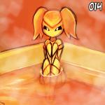 1:1 anthro anthrofied digital_media_(artwork) female generation_1_pokemon hot_tub kakuna lumineko nintendo pokemon pokemon_(species) pokemorph solo