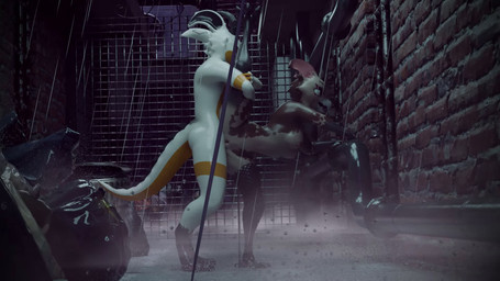 4_toes alley alley_sex anal anal_penetration anisodactyl anthro avanne_(character) bag barbed_wire beak black_horn blush bouncing_breasts bouncing_ears bouncing_tail breasts brick brick_wall brown_body brown_fur butt clothing duo ear_markings eye_markings eyebrows eyelashes eyeshadow facial_markings feathers feet female female_penetrated fence fishnet_clothing fishnet_legwear fur gate genitals head_markings holding_leg holding_object horn leg_glider_position leg_markings legwear legwear_only makeup male male/female male_penetrating male_penetrating_female markings moody moody_lighting nipple_piercing nipples nude nude_anthro nude_female nude_male open_beak open_mouth orange_body penetration penile penile_penetration penis penis_in_ass piercing pipe pipelining raining raised_leg sex snibbles_(character) tail tail_feathers tail_motion thrusting toes trash trash_bag trash_can wall_(structure) wet wet_body wet_clothing wet_fur white_body toridachi blender_cycles avian bird kobold scalie 16:9 3d_(artwork) 3d_animation animated digital_media_(artwork) hi_res no_sound short_playtime webm widescreen