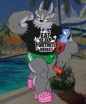 3_eyes amusement_park anthro bottomwear bulge clothing electronics fashion flexing footwear game_console male multi_ear multi_eye musclegut muscular shirt shorts slime solo topwear water_park hikiganebousou crocs lifewonders nintendo nintendo_switch tokyo_afterschool_summoners tsathoggua_(tas) canid canine mammal 5:6 alpha_channel hi_res