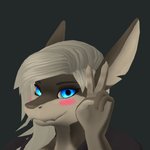 anthro blue_eyes blush female fingers gesture hair hand_gesture looking_at_viewer solo v_sign white_hair lewdshark fish marine shark 1:1 3d_(artwork) absurd_res digital_media_(artwork) hi_res