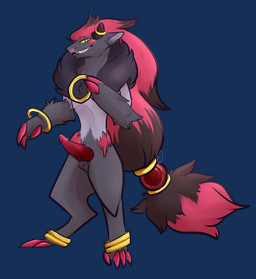 erection fusion genitals knot male penis simple_background solo standing transparent_background aromanticprince nintendo pokemon vulkoro generation_5_pokemon generation_6_pokemon hoopa hybrid legendary_pokemon pokemon_(species) zoroark alpha_channel hi_res