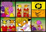 2010 activision angry anthro claws clothing comic cynder dialogue dragon felid female group horn hunter_(spyro) leopard male mammal multi_horn mythological_creature mythological_scalie mythology pantherine scalie shalonesk speech_bubble spyro spyro_the_dragon tail teeth text tiger tongue wings