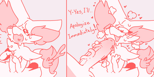 ambiguous_gender anthro apology blush bodily_fluids dialogue duo erection faceless_character faceless_male fur genitals hair heart_eyes heart_symbol humanoid_genitalia humanoid_penis imminent_sex inner_ear_fluff looking_at_viewer male male/ambiguous nude open_mouth penis pupils smile solo_focus sudden sweat symbol-shaped_pupils teeth text tuft unusual_pupils vein backsash nintendo pokemon braixen canid canine fox generation_6_pokemon mammal pokemon_(species) 2020 comic digital_media_(artwork) english_text hi_res sketch