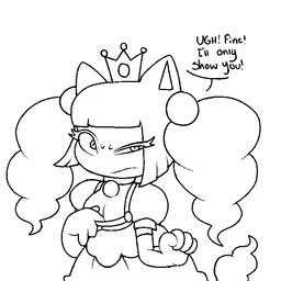 anthro clothed clothing dress female hat headgear headwear looking_at_viewer solo standing snazzle_snapp domestic_cat felid feline felis mammal 1:1 2026 black_and_white digital_media_(artwork) monochrome