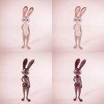 1:1 3d_(artwork) anthro digital_media_(artwork) disney european_rabbit female hi_res judy_hopps lagomorph latex leporid mammal oryctolagus rabbit rubber_(artist) solo widescreen zootopia