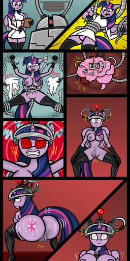 anthro brain breasts clenched_teeth clothed clothing female fur hair horn machine metal_tentacles mind_control multicolored_hair nipples open_mouth organs penetration purple_body purple_fur purple_hair robot_behavior solo tech_control teeth tentacle_penetration tentacles transformation twerking wings mothost friendship_is_magic hasbro my_little_pony mythology twilight_sparkle_(mlp) equid equine mammal mythological_creature mythological_equine winged_unicorn 2024 absurd_res comic digital_media_(artwork) hi_res