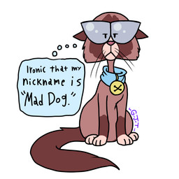alternate_universe bell bell_collar brown_body brown_fur brown_tail collar collar_only ears_down eyewear female feral frown fur glasses grumpy looking_at_viewer nude pink_nose pivoted_ears quadruped simple_background sitting solo tail text thought_bubble whiskers white_background greenjunipertree backyard_sports humongous_entertainment lisa_crocket domestic_cat felid feline felis mammal 1:1 2022 english_text flat_colors