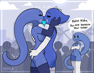 being_watched blue_body blue_tongue bow_ribbon breasts crowd dialogue exhibitionism eyes_closed female french_kissing genitals group hand_on_butt hand_on_head kissing licking_tongue looking_at_another male male/female mostly_nude public public_nudity smile speech_bubble text tongue trio vulva water nekuzx haha_jonathan_you_are_banging_my_daughter aqua_(nekuzx) fisa_(nekuzx) hidro_(nekuzx) elemental_creature humanoid water_creature 2024 english_text hi_res meme brother_(lore) brother_and_sister_(lore) daughter_(lore) incest_(lore) mother_(lore) mother_and_child_(lore) mother_and_daughter_(lore) mother_and_son_(lore) parent_(lore) parent_and_child_(lore) parent_and_daughter_(lore) parent_and_son_(lore) sibling_(lore) sister_(lore) son_(lore)