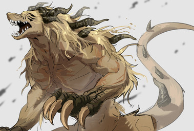 claws horn male nude open_mouth solo spiked_tail spikes spikes_(anatomy) tail wolfbin30 elden_ring elden_ring_nightreign fromsoftware executor_(nightreign) monster primordial_beast 2025 colored hi_res