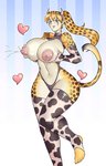 big_breasts bodily_fluids breasts clothing cowbell female heart_symbol holding_breast huge_breasts lactating legwear nipples solo thigh_highs wide_hips nauth gold_digger brittany_diggers animal_humanoid cheetah_humanoid felid felid_humanoid feline feline_humanoid humanoid mammal mammal_humanoid absurd_res hi_res