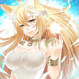 amber_eyes armor blush bracelet bracers breasts clothed clothing collar collar_ring female gold_(metal) gold_bracelet gold_jewelry hair jewelry pattern_background simple_background smile solo mofuaki animal_humanoid canid canid_humanoid canine canine_humanoid fox_humanoid humanoid mammal mammal_humanoid 1:1 2013