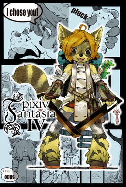anthro backpack clothed clothing countershade_face countershading dual_weapon female footwear fully_clothed kemono markings shoes solo striped_markings striped_tail stripes tail tail_markings kouchainu pixiv_fantasia pixiv_fantasia_iv mammal procyonid raccoon 2010
