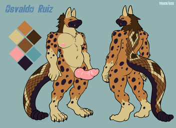 4_toes 5_fingers abstract_background animal_genitalia animal_penis anthro black_claws black_markings black_toe_claws blue_background blue_eyes brown_body brown_hair brown_markings butt claws digitigrade erection fangs feet fingers genitals hair living_tail looking_at_viewer male markings navel neck_tuft nipples nude nude_anthro nude_male pecs penis pink_nipples pink_penis rattle rattle_(anatomy) scales scaly_tail simple_background slit_penis solo spots tail teeth text toe_claws toes tuft unusual_anatomy unusual_tail trick_rex fallout microsoft night_stalker_(fallout) reptile scalie snake 11:8 2025 absurd_res artist_name character_name colored digital_drawing_(artwork) digital_media_(artwork) english_text hi_res model_sheet signature