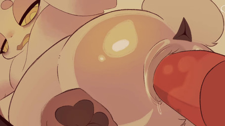 anthro anus bent_leg bent_legs bodily_fluids brown_anus brown_pawpads butt butt_jiggle disembodied_penis duo eyebrows female fur genital_fluids genitals jiggling long_ears looking_back male male/female neck_tuft open_mouth pawpads paws penetration penis red_penis simple_background small_tail tail tan_body tan_fur tan_tail tan_vulva tongue tuft vaginal vaginal_fluids vaginal_penetration vulva yellow_eyes yellow_mouth yellow_tongue snufflepwuppy sound_warning third-party_edit kudalewds_(va) unknown_species 2d_animation animated frame_by_frame hi_res short_playtime sound video watermark
