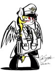 clothing female feral hat headgear headwear military_cap military_uniform solo uniform wings cdrspark hasbro my_little_pony mythology spark_apocalypse equid equine mammal mythological_creature mythological_equine pegasus absurd_res hi_res