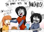 2018 anthro beverage black_hair buckteeth dialogue digital_media_(artwork) disney domestic_cat english_text eyelashes eyewear felid feline felis female fingers food fur glasses grey_body grey_fur group hair lagomorph leporid long_hair male mammal milkshake orange_hair pancake rabbit ralph_breaks_the_internet sandwich-anomaly simple_background simple_eyes sitting smile standing sunglasses tan_body tan_fur teeth text tongue van_(sandwich-anomaly) vanessa_(sandwich-anomaly) victoria_(sandwich-anomaly) white_background wreck-it_ralph