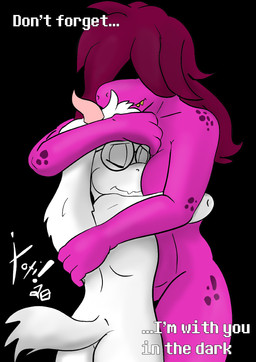anthro breast_squish breasts cuddling duo eyewear female fur glasses hair_over_face hug larger_female male male/female nude size_difference smaller_male squish white_body white_fur xoti deltarune undertale_(series) ralsei susie_(deltarune) bovid caprine darkner goat mammal scalie 2020 digital_media_(artwork) hi_res