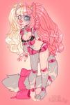 anthro ball_jointed_doll bra breasts clothed clothing doll doll_joints female looking_at_viewer navel nipples panties skimpy solo standing underwear honesty_(artist) canid canine mammal