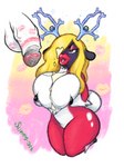 after_fellatio after_oral after_sex anthro antlers big_breasts big_butt bimbo_lip blonde_hair bodily_fluids breasts butt chest_tuft cum cum_on_breasts cum_on_face cum_string disembodied_penis female fluffy fluffy_tail fur fusion generation_1_pokemon generation_2_pokemon genital_fluids genitals hair horn hybrid jynx lips low_res makeup male markings mole_(marking) nintendo one_eye_obstructed penis pokemon pokemon_(species) pokemon_fusion pokemon_infinite_fusion red_body red_fur slimey_art solo stantler tail thick_lips tuft wide_hips