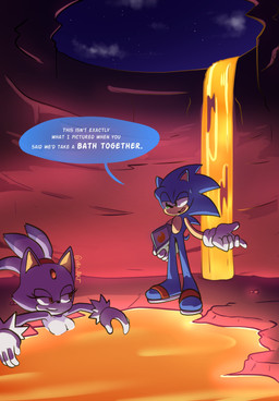 anthro breasts clothing duo featureless_feet feet female footwear gloves green_eyes hair handwear hero item_box_(sonic) lava lava_bath lava_pool male male/female ponytail princess romantic romantic_couple royalty sandals shoes speech_bubble yellow_eyes xao_art sega sonic_the_hedgehog_(series) blaze_the_cat sonic_the_hedgehog domestic_cat eulipotyphlan felid feline felis hedgehog mammal absurd_res hi_res