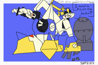 aircraft airplane anal anal_vore anus big_butt butt dialogue erection female genitals kneeling looking_back male nuke penis vehicle vore vulva theenyface animate_inanimate human mammal 3:2 animated