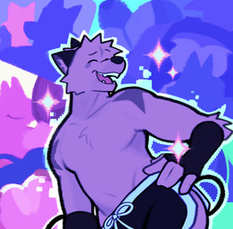 anthro arm_warmers armwear bottomwear clothed clothing comic_panel dancing eyes_closed fur hair happy male open_mouth shorts solo sparkles tail topless topless_male rygel_spkb yoby_(rygel_spkb) canid canine canis gerbil hybrid mammal murid rodent blue_theme comic hi_res