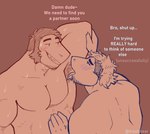 age_difference anthro anthro_on_anthro armpit_fetish armpit_hair armpit_lick armpit_play armpit_sniffing beard blush bodily_fluids body_hair cheeky_smile claws dialogue duo facial_hair fingers hair hand_on_chest hands_behind_head licking male male/male muscular muscular_anthro muscular_male musk musk_clouds nude open_mouth raised_arm simple_background sniffing sweat teasing text tongue trash_bear reptile scalie snake digital_media_(artwork) english_text hi_res portrait brother_(lore) brothers_(lore) incest_(lore) sibling_(lore)