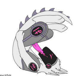 anthro anus ass_up autofellatio butt fur genitals machine male masturbation oral oral_masturbation penile penile_masturbation penis penis_in_face penis_in_mouth penis_in_own_mouth pink_body pink_fur solo tapering_penis white_body white_fur that_purpledog denver_da_proto protogen 1:1 hi_res