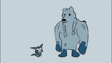 age_difference aged_up anthro barazoku bottomwear chibi clothed clothing electricity humor male mature_anthro mature_male muscular muscular_anthro muscular_male older_anthro pants size_difference pinumontbalou sound_warning league_of_legends mythology riot_games tencent volibear warwick_(lol) bear canid canine mammal mythological_canine mythological_creature ursine werecanid werecanine werecreature werefox werewolf 16:9 animated hi_res short_playtime sound video widescreen