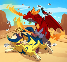 acegon_(nexomon) after_anal after_sex bodily_fluids breath_powers cum cum_on_ground dialogue doggystyle duo ejaculation elemental_manipulation erection fire fire_breathing fire_cum fire_manipulation from_behind_position genital_fluids genitals hands-free male male/male penis pull_out rear_admiral_position sex speech_bubble text unusual_bodily_fluids unusual_cum unusual_genital_fluids voltaic_(nexomon) argon_vile mythology nexomon dragon mythological_creature mythological_scalie nexomon_(species) scalie hi_res