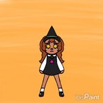 anthro cosplay costume_removed female holidays solo witch_costume riverxa halloween merry_(riverxa) canid canine mammal 1:1 animated low_res short_playtime