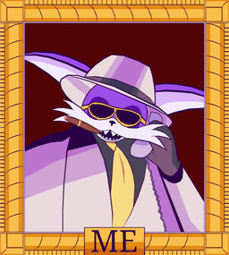 anthro cigar clothing electronics eyewear landline_phone male mashup parody phone picture_frame red_background same_name sharp_teeth shitpost simple_background solo suit sunglasses teeth hot_knives narc_(1988) rareware sega sonic_the_hedgehog_(series) big_the_cat mr._big_(narc) domestic_cat felid feline felis mammal hi_res meme
