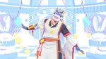 anthro asian_clothing balloon banner blue_body blue_eyes blue_fur circus circus_tent clothing east_asian_clothing eyewear flower fur glasses harp inflatable japanese_clothing kemono male mature_anthro mature_male musical_instrument pastel_background plant plucked_string_instrument solo star string_instrument huxp furloid mythology utau shiki_taigen dragon eastern_dragon mammal mythological_creature mythological_scalie scalie 16:9 3d_(artwork) digital_media_(artwork) hi_res icon mikumikudance_(artwork) pastel_theme widescreen