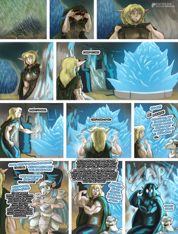 anthro anthrofied cave crystal fantasy male muscular muscular_male raining size_difference text transformation warp_stone doctor_awesome warhammer_(franchise) elf mammal murid murine rat rodent skaven absurd_res comic english_text hi_res
