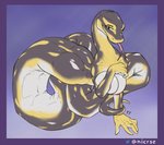 anthro apode big_butt breast_squish breasts butt female forked_tongue hanging_breasts legless looking_at_viewer narrowed_eyes non-mammal_breasts serpentine solo squish tail tail_grab tongue tongue_out diagamon ball_python draconcopode naga python python_(genus) reptile scalie snake